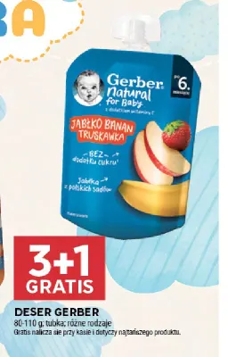 Deser Gerber Natural for Baby Jabłko Banan Truskawka promocja w Stokrotka
