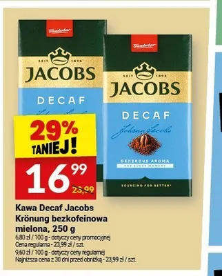 Kawa mielona Jacobs Decaf promocja w Twój Market