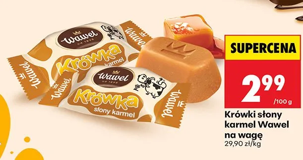 Krówki słony karmel Wawel na wagę promocja w Biedronka