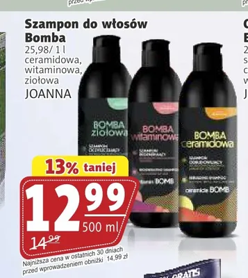 Szampon do włosów Bomba Joanna ziołowa promocja w Prim Market