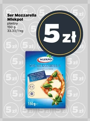 Ser Mozzarella Mlekpol plastry promocja w Netto
