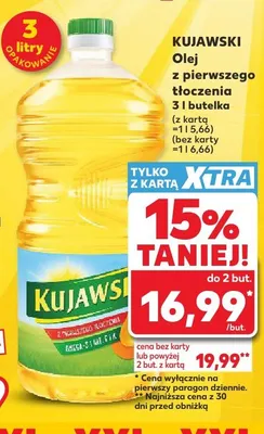 Olej rzepakowy Kujawski z pierwszego tłoczenia promocja w Kaufland