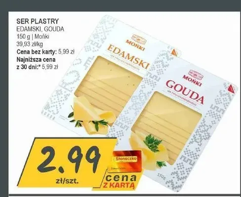 Ser plastry Gouda Mońki promocja w Słoneczko