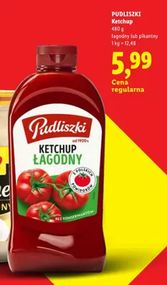 Ketchup pikantny Pudliszki promocja w Lidl