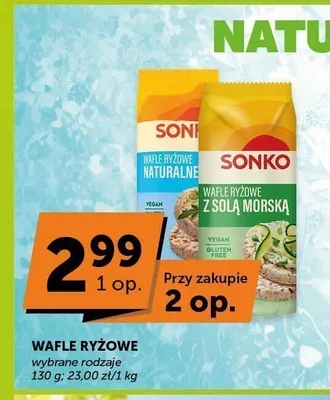 Wafle ryżowe naturalne Sonko promocja w Euro Sklep