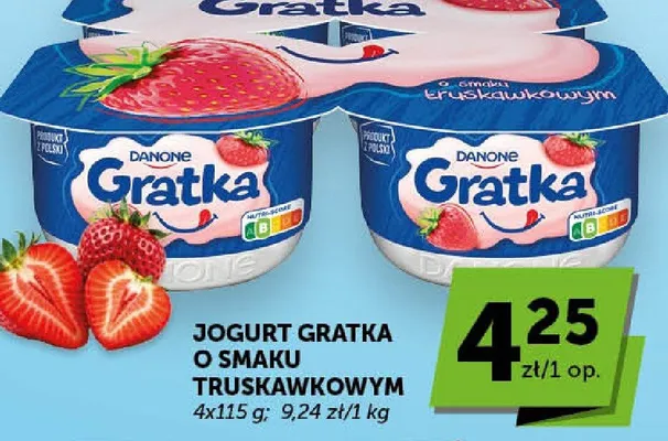 Jogurt Gratka o smaku truskawkowym promocja w Euro Sklep