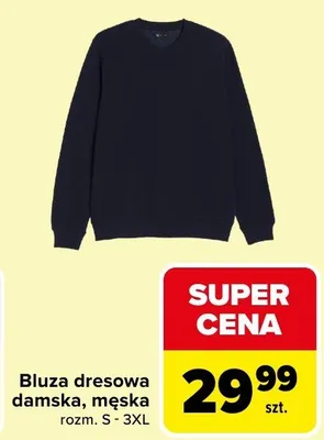 Bluza dresowa damska, męska promocja w Carrefour