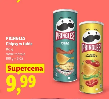Chipsy w tubie Classic Paprika Pringles promocja w Lidl