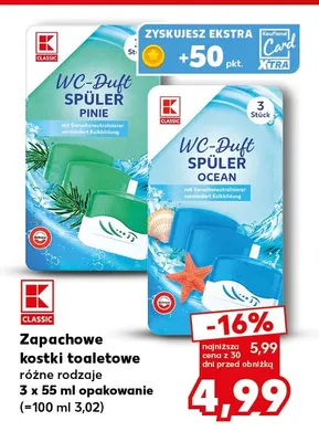 Zapachowe kostki toaletowe Ocean K-Classic promocja w Kaufland
