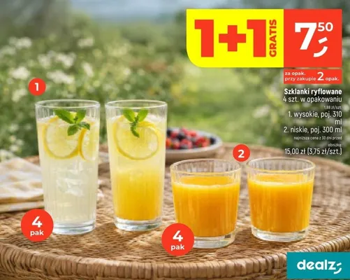 Szklanki ryflowane wysokie promocja w Dealz