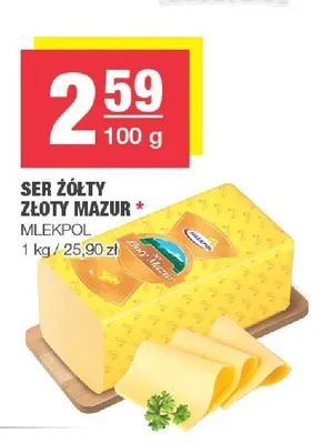Ser żółty Złoty Mazur Mlekpol promocja w SPAR