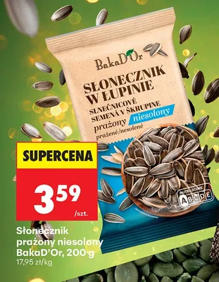 Słonecznik w łupinie prażony, niesolony 200 g promocja w Biedronka