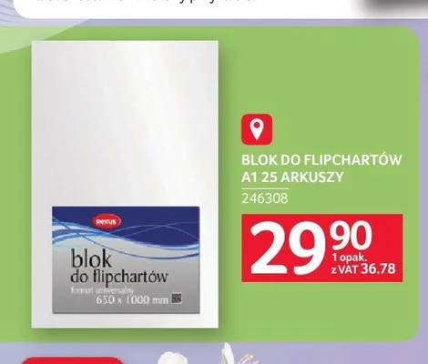Blok do flipchartów A1 25 arkuszy promocja w Selgros