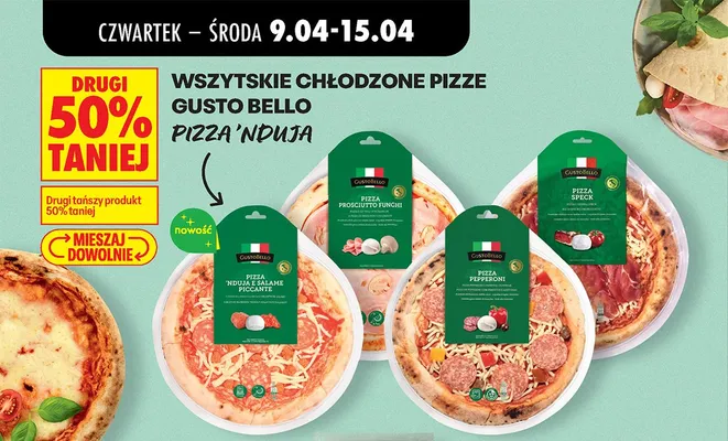 Wszystkie chodzone pizze Gusto Bello DRUGA -50% promocja w Biedronka