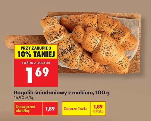 Rogalik śniadaniowy z makiem promocja w Biedronka