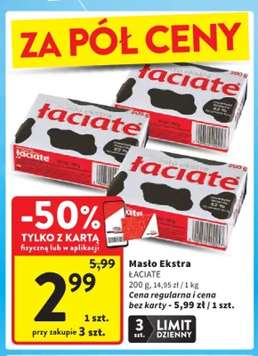 Masło Ekstra Łaciate promocja w Intermarche