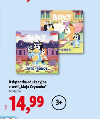 Książeczka edukacyjna z serii Moja Czytanka Bluey promocja w Lidl