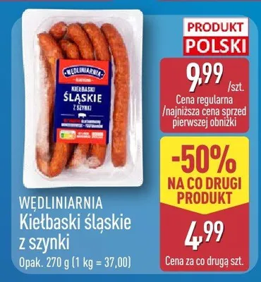 Kiełbaski śląskie z szynki promocja w Aldi