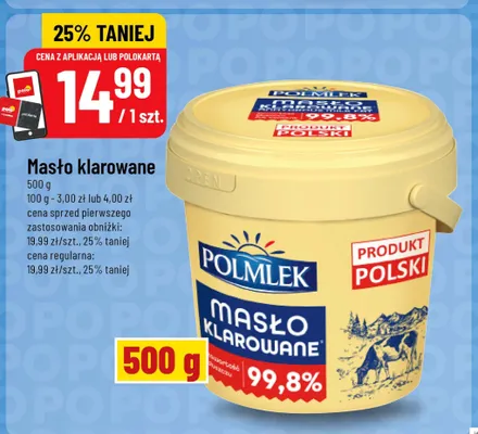 Masło klarowane Polmlek promocja w POLOmarket