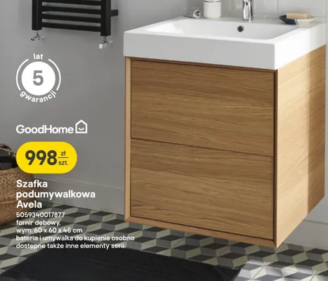 Szafka podumywalkowa Avela promocja w Castorama