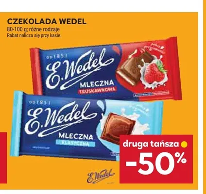 Czekolada mleczna truskawkowa E.Wedel promocja w Stokrotka