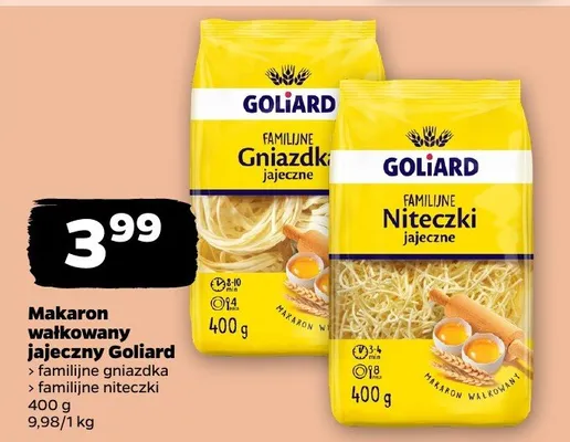 Makaron jajeczny familijne gniazdka promocja w Netto