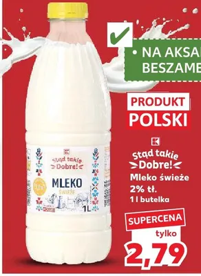 Mleko świeże 2% tł. promocja w Kaufland