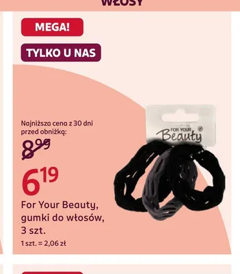 Gumki do włosów For Your Beauty promocja w Rossmann