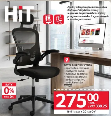 Fotel biurowy Venta promocja w Selgros