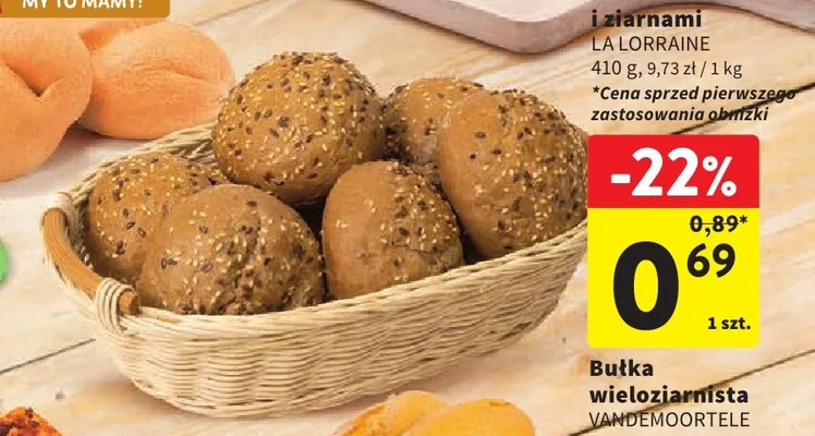 Bułka wieloziarnista Vandemoortele promocja w Intermarche