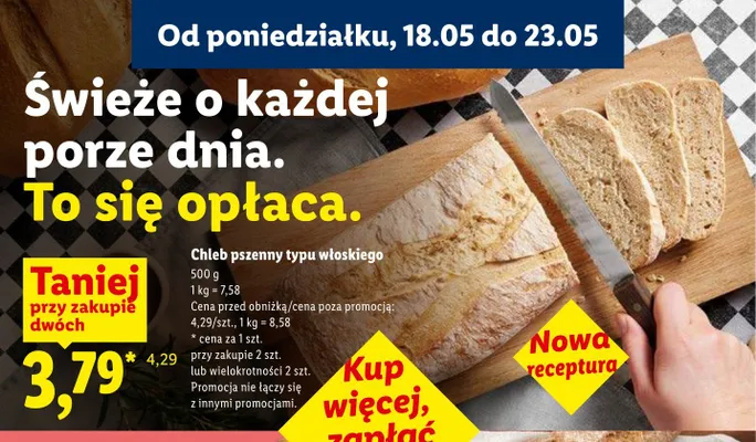 Chleb pszenny typu włoskiego promocja w Lidl