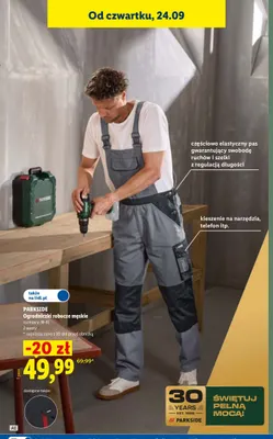 Ogrodniczki robocze męskie Parkside promocja w Lidl