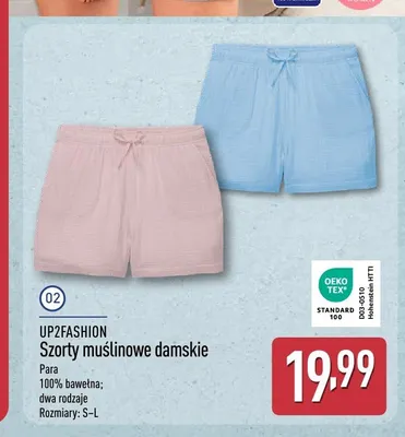Szorty muślinowe damskie UP2FASHION promocja w Aldi