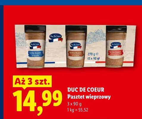 Pasztet wieprzowy Duc De Coeur 3-pak promocja w Lidl