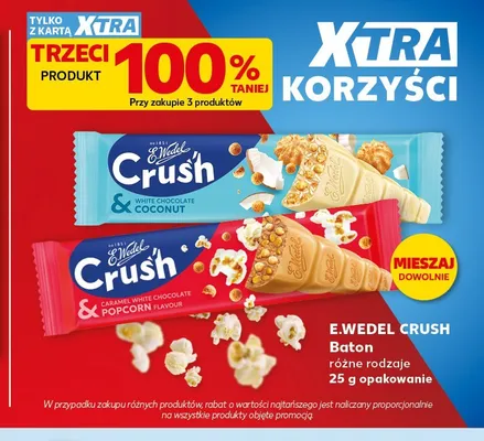 Baton E.Wedel Crush Caramel White Chocolate & Popcorn promocja w Kaufland