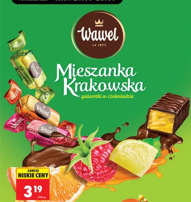 Galaretka w czekoladzie Mieszanka Krakowska Wawel na wagę promocja w Biedronka