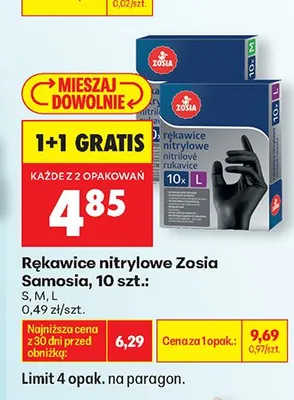 Rękawice nitrylowe Zosia Samosia promocja w Biedronka