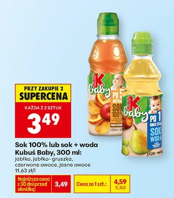 Sok 100% jabłko promocja w Biedronka