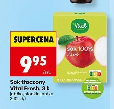 Sok tłoczony słodkie jabłko Vital Fresh promocja w Biedronka