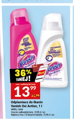 Odplamiacz do tkanin Vanish Oxi Action White promocja w Twój Market