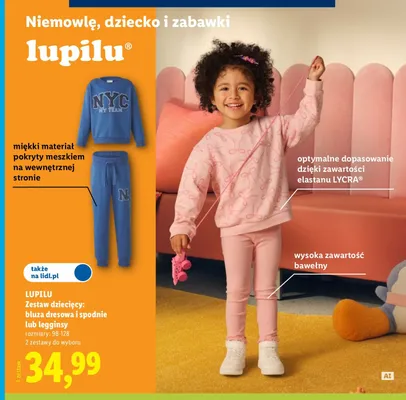 Zestaw dziecięcy bluza dresowa i legginsy Lupilu promocja w Lidl
