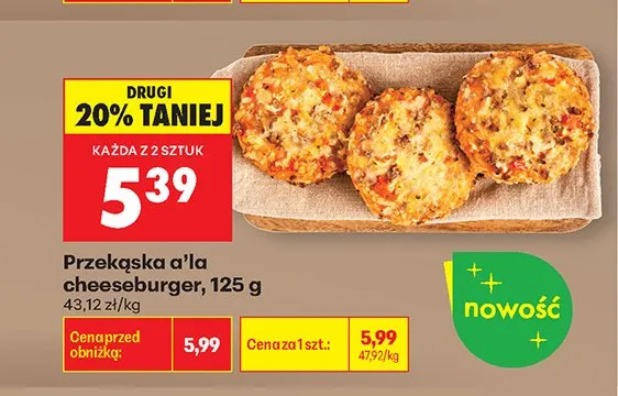Przekąska a'la cheeseburger promocja w Biedronka