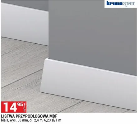 Listwa przypodłogowa MDF biała promocja w Merkury Market