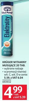 Witaminy Kruger Musujące 20 tab promocja w Selgros