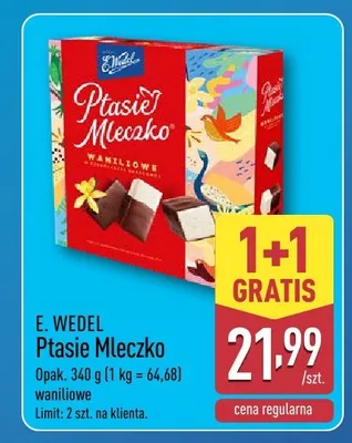 Czekoladki mascarpone z malinami E. wedel ptasie mleczko promocja w Aldi