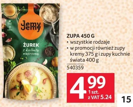 Zupa 450g wszystkie rodzaje w promocji również zupy kremy 375g i zupy kuchnie świata 400g promocja w Selgros