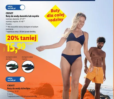 Buty do wody męskie Crivit promocja w Lidl