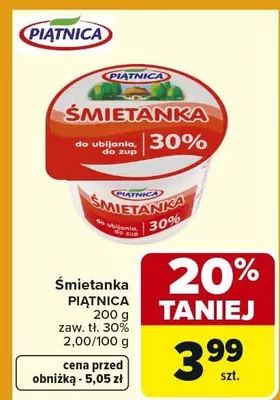 Śmietanka 30% promocja w Carrefour