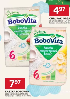 Kaszka mleczno-ryżowa BoboVita truskawka promocja w Stokrotka
