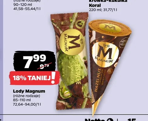 Lody Magnum Pistache promocja w Netto